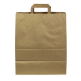 Kraft double-layer paper carrier bag with handles - L:12.6in W:6.7in H:15in - 250 pcs