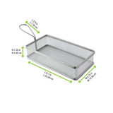Rectangular Reusable Stainless Steel Serving Fry Basket - L:10in W:5.3in H:1.8in - 6 pcs