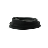 Black Compostable coffee lid for 4oz D:2.45in - 1000 pcs