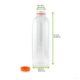 Round PET Bottle With Orange Cap - 16.9oz - 150 pcs