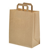 Kraft Paper Bag with Handle - H:13in Gusset:10.5 x 5.5in - 250 pcs