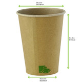 Zen Kraft Recyclable Paper Cup - 12oz D:3.5in H:4.4in - 1000 pcs.