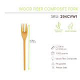 Wood Fiber Composite Reusable Fork - L:7.08in - 1000 pcs