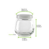 Spheric Reusable pudding jar with plastic cap - 3.5oz D:2.08 W:2.52in H:2.63in - 120 pcs