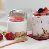 Round reusable jar glass with aluminium cap - 17oz D:3.46in W:3.66in H:3.89in - 40 pcs