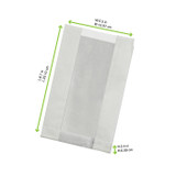 White Kraft Bag with Window Greaseproof - L:8.7in W:5.5in H:2.4in - 1000 pcs