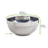 Noxbox reusable stainless steel bowl - 20oz D:5.9in - 20 pcs