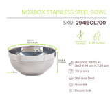 Noxbox reusable stainless steel bowl - 20oz D:5.9in - 20 pcs