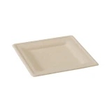 Square Brown Sugarcane Plate (No added PFAs) - L:10.2 W:10.2in - 250 pcs