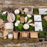 Rectangular Brown Sugarcane Plate (No added PFAs) - L:10in W:5in - 500 pcs