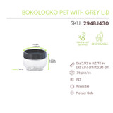 Bokolocko reusable  pet with grey lid - 14.5oz D:3.93in H:2.75in - 36 pcs