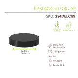 PP Black Reusable lid for jar - D:2.76in - 225 pcs