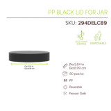 PP Black Reusable lid for jar - D:3.54in - 80 pcs