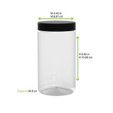 Bokotwist reusable PET jar - 33.8oz D:3.42in H:2.63in - 80 pcs