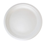 Sugarcane White Round Plate (No added PFAs) - D:10in - 500 pcs
