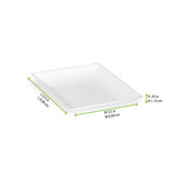 Bio n Chic Mini White Sugarcane Plate (No added PFAs) - L:3.5in W:3.5in H:0.45in - 100 pcs