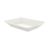 Eco-Design White Sugarcane Plate (No added PFAs) - 15oz L:6.6in W:5.1in H:1.1in - 500 pcs