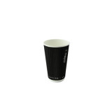 Black Rippled Wall Cup Plastic Free - 4oz D:2.4in H:2.4in - 1000 pcs