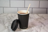 Black Rippled Wall Cup Plastic Free - 4oz D:2.4in H:2.4in - 1000 pcs