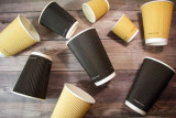 Black Rippled Wall Cup Plastic Free - 4oz D:2.4in H:2.4in - 1000 pcs