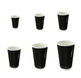Black Rippled Wall Cup Plastic Free - 4oz D:2.4in H:2.4in - 1000 pcs