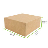 Brown Pastry Box - L:5.51in W:5.51in H:2.36in - 50 pcs
