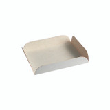 White Square Tray with Foldable Edges - L:5.12in W:5.12in H:0.79in - 250 pcs