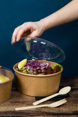 Buckaty Bamboo paperboard multi purpose bowl Plastic Free - 16oz L:5.9in W:5in H:1.85in - 360 pcs