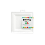 White square sugarcane fibre plate - L:7.87in W:7.87in - 300 pcs