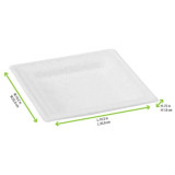 White square sugarcane fibre plate - L:10.24in W:10.24in - 180 pcs