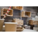 Brown square sugarcane fibre plate - D:10.04in - 200 pcs