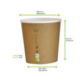 Nature PLA cardboard cup - 4oz D:2.4in H:2.36in - 500 pcs
