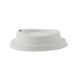 White sugarcane fiber coffee cup lid with hole (No added PFAs) - D:3.54in - 1000 pcs