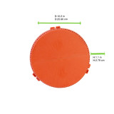 HUSKLY Reusable round pizza box red husk composite - D:10.2in H:1.1in - 12 pcs (6 sets)
