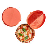HUSKLY Reusable round pizza box red husk composite - D:13.4in H:1.1in - 12 pcs