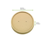 Kraft Paper lid no plastic for  Buckaty - D:5.9in H:0.6in - 360 pcs