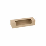Compostable Kraft Box PLA Window for 7 Macarons - L:8.5in W:2.7in H:1.8in - 250 pcs