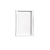 White Sugarcane Tray - Atlas 1/2 (No Added PFAs) - L:10.7in W:7.5in H:0.75in - 100 pcs