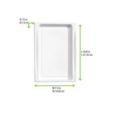 White Sugarcane Tray - Atlas 1/2 (No Added PFAs) - L:10.7in W:7.5in H:0.75in - 100 pcs