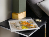 White Sugarcane Tray - Atlas 1/2 (No Added PFAs) - L:10.7in W:7.5in H:0.75in - 100 pcs