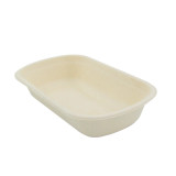 Rectangular Brown Sugarcane Container (No added PFAs) - 25oz L:9in W:5.3in H:1.4in - 250 pcs