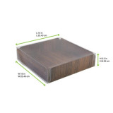 Double-Sided Corrugated Cardboard Square With Wood Decor With A Clear Lid - 135oz L:10in W:10in H:2.5in - 100 pcs