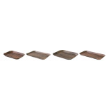 Dark Wood Print Laminated Paper Tray - L:9.3in W:5.8in H:0.5in - 200 pcs Dark Wood Print Laminated Paper Tray - L:9.3in W:5.8in H:0.5in - 200 pcs