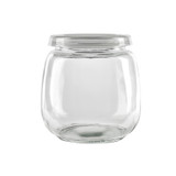 Spheric Reusable pudding jar with plastic cap - 10oz D:2.67in W:3.26in H:3.42in - 20 pcs