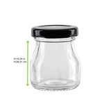 Smooth pudding jar with twist cap (Black Reusable cap) - 1.6oz D:1.77in W:1.88 H:2.28in - 42 pcs