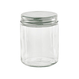 Round reusable jar glass with aluminium cap - 10oz D:2.75in W:2.87in H:3.77in - 20 pcs