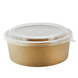 Round Kraft Salad Bucket with PP Lid Included - 46oz D:7.3in H:2.75in - 200 pcs