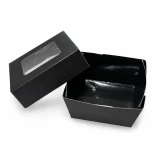Bakeable Black Kray Box with PET Lid - 7oz L:2.8in W:2.8in H:1.6in Up to 350F(Base Only) - 100 pcs