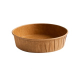 Round Kraft Paper Baking Mold - 40oz D:8.9in H:1.4in - 1000 pcs