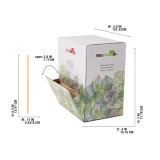 Wooden coffee stirrers with rounded end in dispenser box - L:5.5in - 10000 pcs